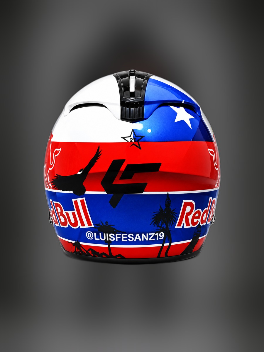 Casco de Luis Felipe Sanz, vista trasera
